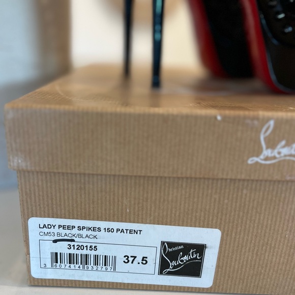 Christian Louboutin LADY PEEP SPIKES 150 PATENT size 7.5 - Picture 10 of 11